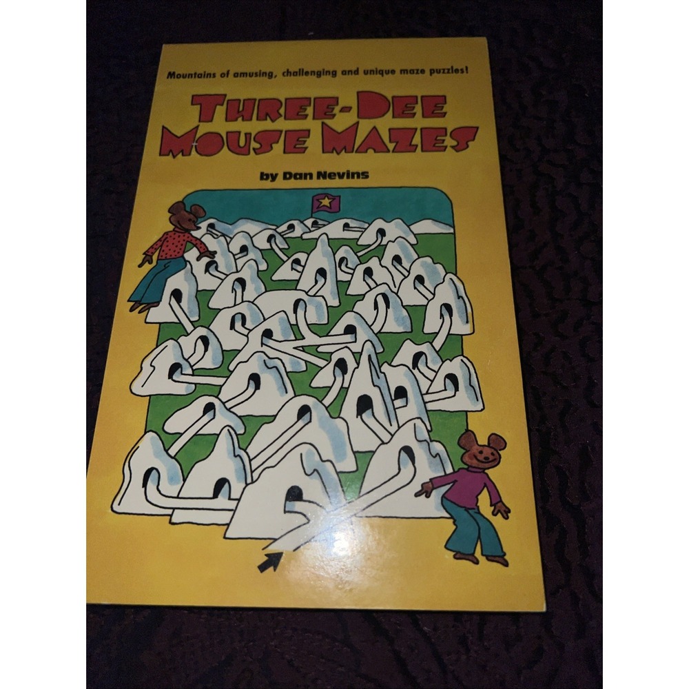 Three Dee‎ Mouse Mazes 1987 Vintage Book Paperback  Dan Nevins Brand New Puzzles